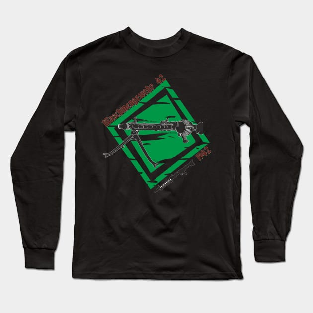 German MG-42 machine gun Long Sleeve T-Shirt by FAawRay